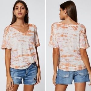 NWT Young Fabulous & Broke Tie Dye Linen Blend Twist Front Tee